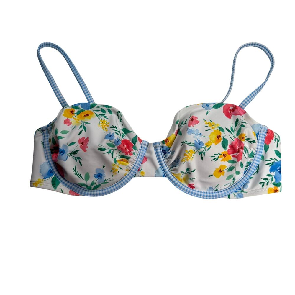 Wild Fable Bikini Top Women's Large Floral Removable Pads Adjustable Straps NWT